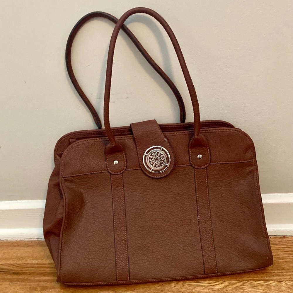 Rosetti Chocolate Brown Faux Leather Laptop Bag
